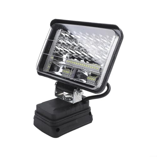 Image of Rackumic Cordless Work Light 18V LED Flashlight 5400Lm Aluminum Alloy Shell Rotatable Head for Job Site Vehicle Maintenance Black(6inch)