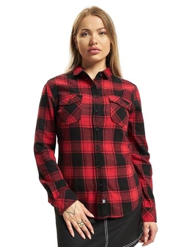 Image of Brandit Women Amy Flannel Shirt Long S, color: red/black, size: S