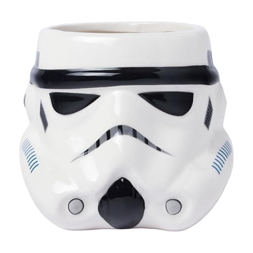 Image of Silver Buffalo Star Wars Episodes 1-6 Storm Trooper Big Face 3D Sculpted Ceramic Mug, 20-Ounces, White