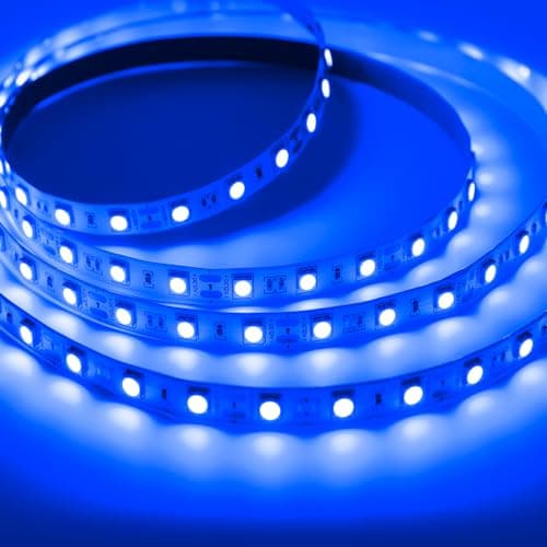 Image of iNextStation 5M Blue LED Strip Light, 12V SMD5050 Cuttable LED Tape Lights, 300 LEDs High Bright Flexible Lights for Bedroom TV Backlight Gaming Room Monitor Bar Ceiling Garage Wall Decor (No Plug)