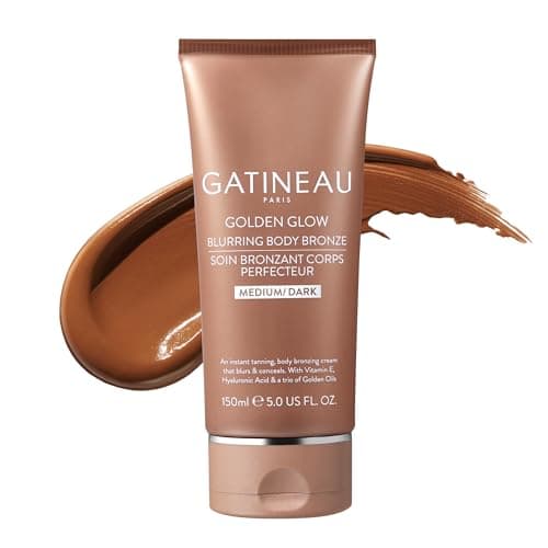 Image of GATINEAU Golden Glow Blurring Body Bronze - 150ml, Instant Sun-Kissed Tan, Skin Perfecting, Streak-Free & Transfer Resistant, Vitamin E, Hyaluronic Acid & Tri-Oil Complex, Medium/Dark