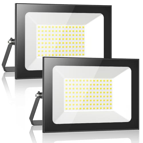 Image of Sararoom LED Floodlight Outdoor 100W Flood Lights 10000LM LED Work Light Cool White 6500K LED Security Light Waterproof IP65 Wall Light for Front Door, Warehouse, Parking Lot, Yard, Streets (2 Pack)