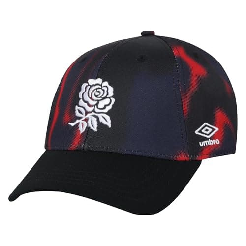 Image of Umbro Unisex Adult 24/25 Warm Up England Rugby Cap - Black/Lollipop/Navy Blazer - One Size