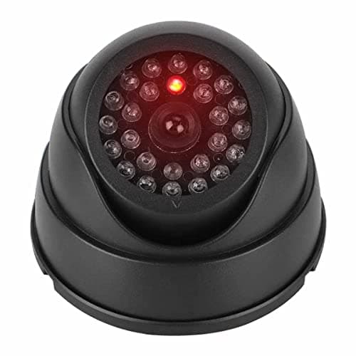Image of JUSTOP Dome Dummy CCTV Camera Outdoor/Indoor Waterproof With Reality LED Light Fake CCTV Cam - Black (1 Pack)