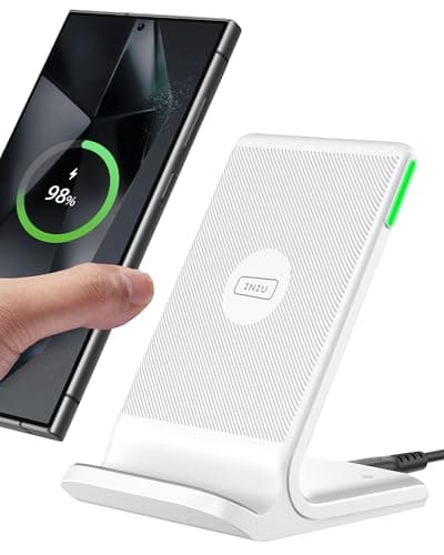 Image of INIU Wireless Charger, [White, 15W] Fast Wireless Charging Stand for iPhone 17 16 15 14 13 12 11 Pro Max Samsung S24 S23 S22 Google Pixel etc