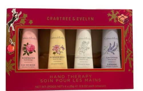 Image of Crabtree & Evelyn | Rosewater, Summer Hill, Nantucket Briar & Lavender Hand Therapy Set | 0.9 oz X 4