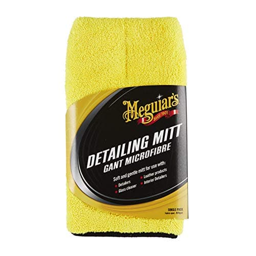 Image of Meguiar's X1804EU Microfibre Detailing Car Cleaning Mitt, Yellow