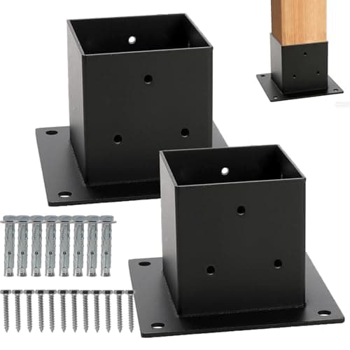 Image of 4"x4" Post Base 2 Pack | Fits 100mm x 100mm Standard Wood Posts | Heavy Duty Support for Decks, Porches, Railings, Fences & Pergola