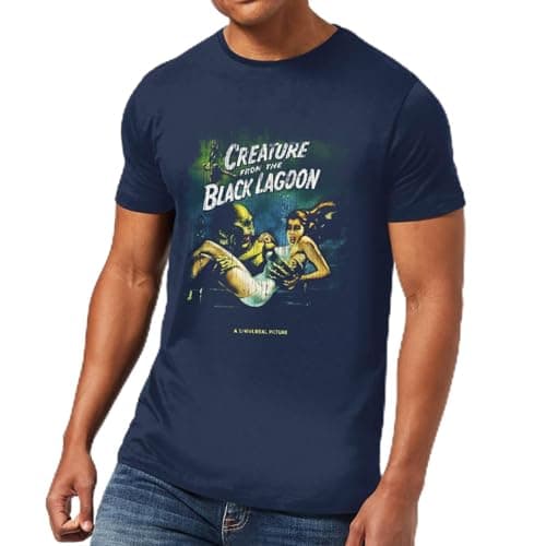Image of Universal Monsters Creature from The Black Lagoon Vintage Poster Men's T-Shirt - Navy M