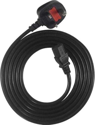Image of 10M UK 3-Pin Power Cable IEC C13 Kettle Lead 13A Fused BS1363 Plug, Copper Core AC Power Cord for PC, Computer, Monitor, Printer, Samsung, Dell, HP, Sony LED LCD Smart TV