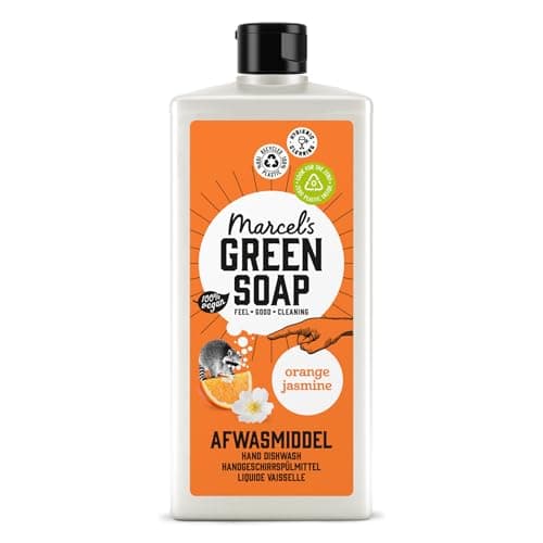 Image of Marcel's Green Soap - Washing Up Liquid Orange & Jasmine - Dishwashing Liquid - Vegan - Recycled Plastic - 97% Biodegradable - 500 ML