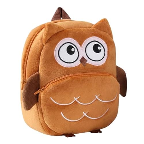 Image of Cute Owl Backpack - Cartoon Character Mini Rucksack, Lightweight Kids School Bag, Small Outdoor Storage Pack, Boys Preschool Snacks Toys Zoo Park Garden Camping Picnic Walking Travel Use