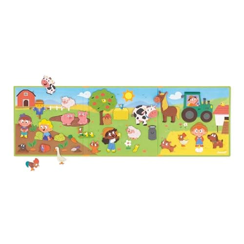 Image of Janod - Magnéti'Stories The Farm - 30-Magnet Educational Game - Children’s FSC Cardboard Toy - Develops Imagination & Fine Motor Skills - 3 Years +, J05451
