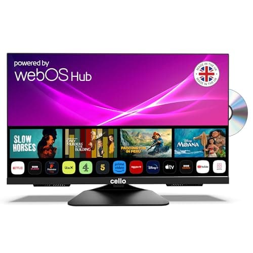 Image of Cello C2425WSF 24 inch Smart Frameless TV/DVD Pitch Perfect Speakers Ultrafast WebOS, Freeview Play, FreeSat, Bluetooth, Netflix Small TV for Kitchen/Bedroom UK Made