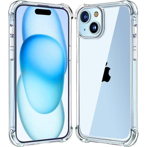 Image of Melomon Clear Case for iPhone 15 (6.1-Inch), with Shockproof Airbag Drop Protection, Anti-Scratch Clear Phone Bumper Cover for iPhone 15, Transparent