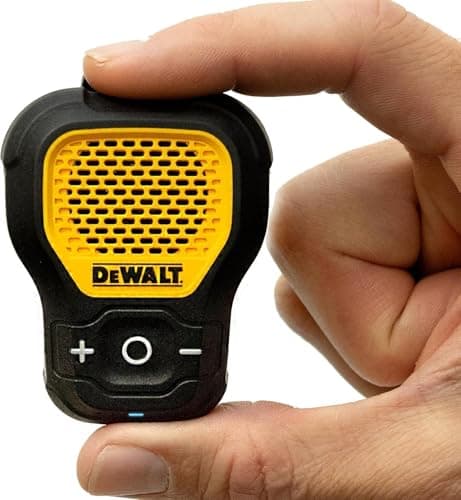 Image of DEWALT Wearable Bluetooth Portable Speaker, Magnetic Clip-On Wireless Bluetooth Speaker, Jobsite Pro Water-Resistant Portable Speaker, Built-in Mic for Hands-Free Music and Calls