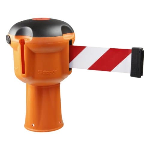 Image of Orange Skipper Belt Barrier, Cone topper with 9m Red & White Retractable Tape