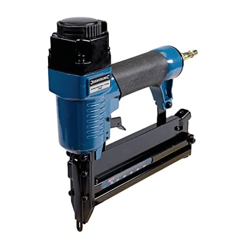 Image of Silverline Air Nailer Stapler – 50mm, 18 Gauge, Pneumatic Staple Gun for DIY Upholstery, Carpentry & Woodworking (633524)