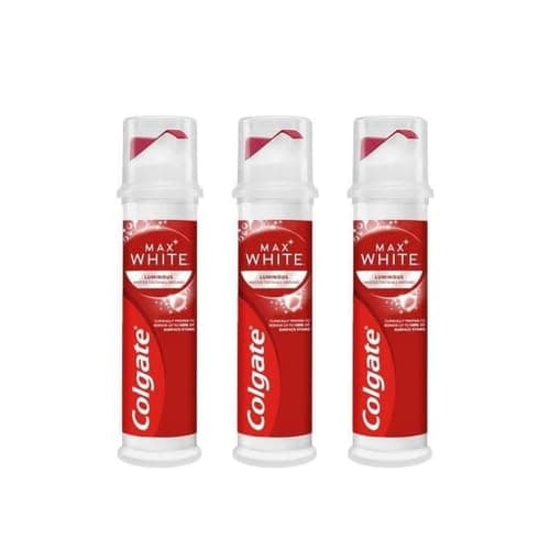 Image of Colgate Max White Luminous Pump Toothpaste, 100ml, Pack of 3
