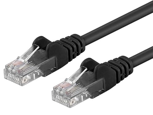 Image of PremiumCord Network Cable, Ethernet, LAN & Patch Cable CAT5e, UTP, Fast Flexible & Robust RJ45 Cable 1Gbit/S, AWG 26/7, Copper Cable 100% Cu, Black, 0.25 m