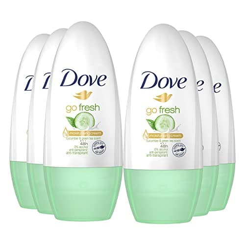 Image of 6 x Dove 48H protection Anti-perspirant Roll On 50 ml - Cucumber & Green Tea