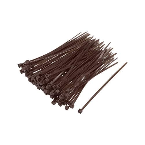 Image of sourcing map Cable Zip Ties Nylon Cable Wire Ties 4 Inch Self-Locking Nylon Tie Wraps Brown 100pcs
