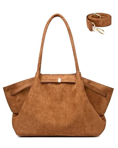 Image of Makukke Tote Bag for Women, Faux Suede Bag Women's Handbags, Shoulder Crossbody Bag for Daily Commute & Casual Use (Brown)