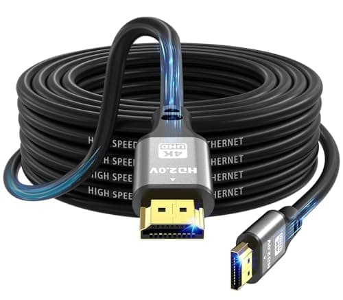 Image of jojobnj 4K HDMI Cable 10m, High Speed HDMI 2.0 Cord 4K@60Hz 18Gbps, Ultra HD,Ethernet Audio Return,1080p,3D,Arc, HDR Compatible with Xbox,PS5/PS4,HDTV,Laptop ect(Silver)