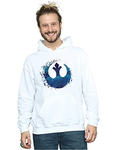 Image of Absolute Cult Star Wars The Rise Of Skywalker Kylo Ren Katakana Art Stripe Men's Hoodie White Small
