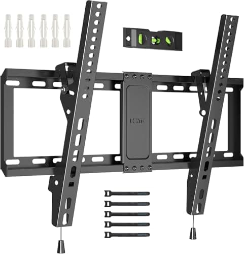 Image of BONTEC TV Wall Bracket for Most 37-82 Inch LED LCD Plasma Flat Curved TVs, Tilt TV Wall Mount with Max. VESA 600x400mm, Up to 60kg, Bubble Level and Cable Ties included