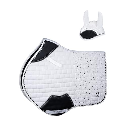 Image of Gallop Shop Close Contact Saddle Pad / All-Purpose Design Rhinegold with Sparkle (White, Full)