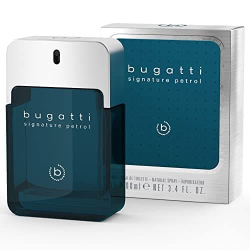 Image of bugatti signature petrol men's perfume, 100 ml, fresh eau de toilette with citrus, aquatic fragrance, men's perfume for any occasion and occasion, perfume, fresh, spicy, mystical
