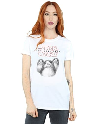 Image of Star Wars Women's The Last Jedi Porgs Boyfriend Fit T-Shirt XXX-Large White
