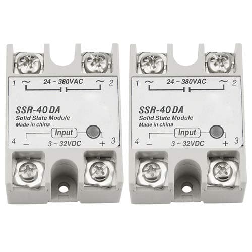 Image of BGTXINGI 2Pcs SSR-40DA Single-Phase DC Solid State Relay Module Load 24-380VAC Controlled Module Input 3-32V DC for Industrial Automation Process (SSR-40DA)