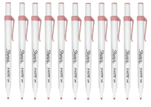 Image of Sharpie S Note Duo Dual Tip Highlighter Creative Marker Pen Dusty Rose 12 Pack