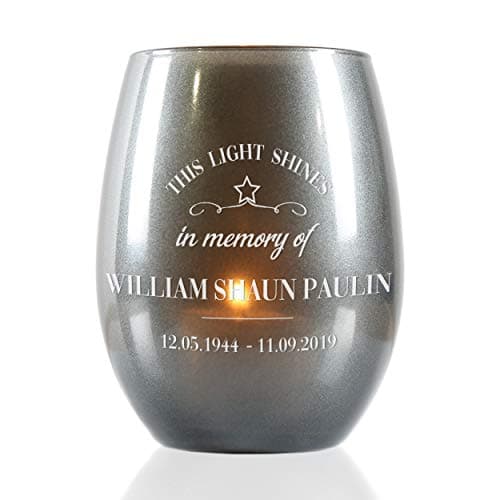 Image of Personalised This Light Shines Memorial Candle Holder Including 8hr Tea Light (Silver)