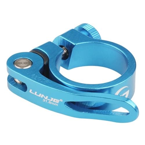 Image of TRIWONDER Bike Seat Post Clamp 28.6mm, 31.8mm, 34.9mm Quick Release Seatpost Tube Clamp for MTB Road Casual Bike (Blue, 31.8mm)