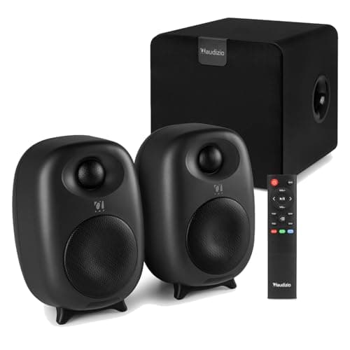 Image of Audizio RS60 2.1 Active Bookshelf Speaker System with SW80D Subwoofer – 120W Studio Monitors with Bluetooth, HiFi Audio, Deep Bass, Ideal for Home Studio, Gaming, Computer, and TV Sound