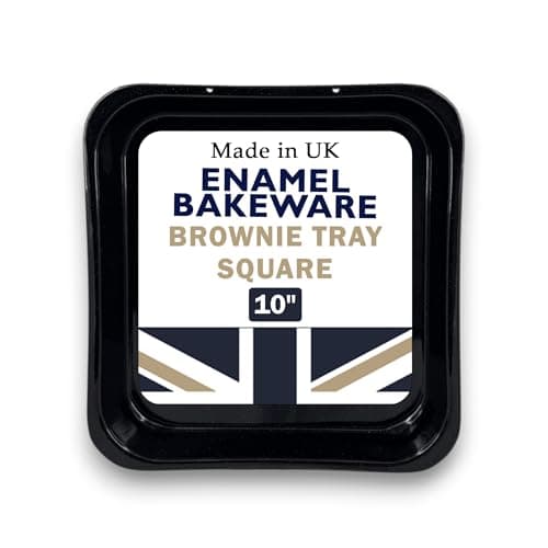 Image of Samuel Groves 10" Square Baking Tin Single, Small Roasting Pan Vitreous Enamel with PFOA Free British Made
