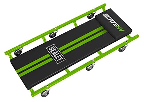 Image of Sealey SCR75HV American-Style Creeper 36" with Steel Frame & 6 Wheels - Hi-Vis Green