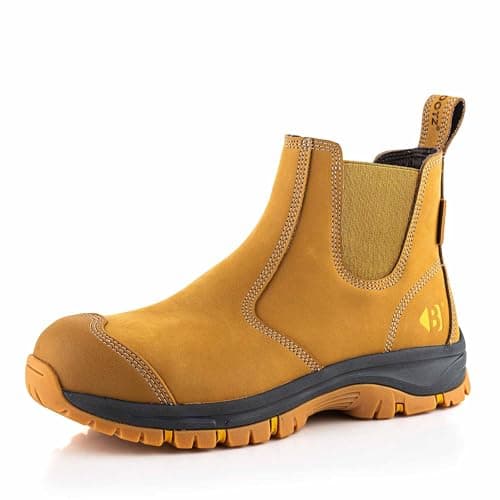 Image of Buckler Buckbootz Dealer Safety Work Boots Wizardz 2 Pull On with Steel Toe and Composite Midsole (Honey, UK Footwear Size System, Adult, Men, Numeric, Medium, 7)