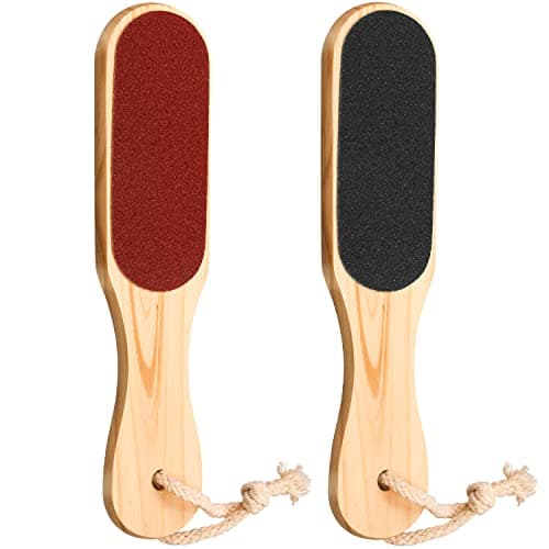 Image of Foot File, Double Sided Wooden Foot Rasp File Foot Scraper Hard Skin Remover Foot Files for Hard Skin for Wet Dry Cracked Feet Removing Dead Skin Foot Care