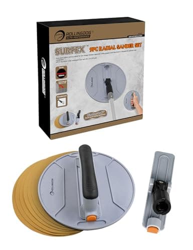 Image of ROLLINGDOG Pole Sander-Drywall Round Sander Radial Sanding Block with 6PC Oxide Mesh Sandpaper for Wood,Metal Cleaning and Polishing(9 Inches)