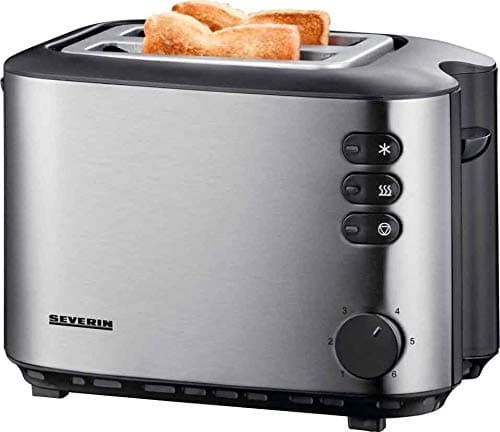 Image of Severin AT 2514 Stainless Steel 2 Slice Toaster, Bread Slice Centring