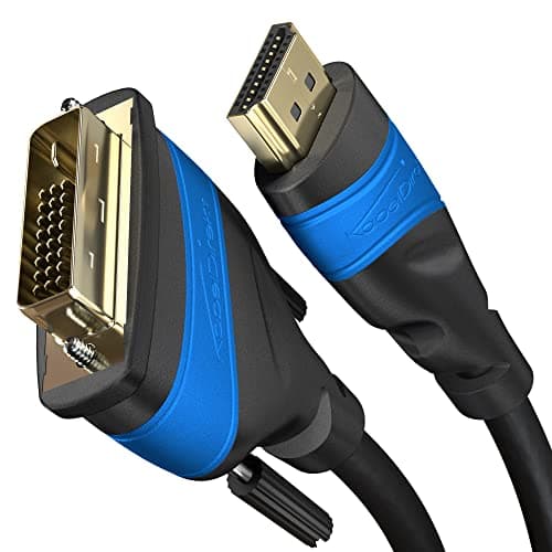 Image of HDMI DVI adapter cable with A.I.S. signal interference protection – 2m (bi-directional monitor cable, 24+1 Pin, connect HDMI device to DVI monitor or vice versa, Full HD/1080p) by CableDirect