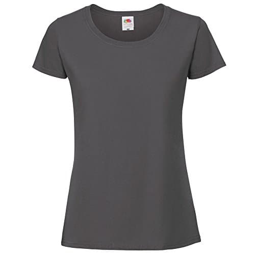 Image of Fruit of the Loom Women's premium T-shirt, Lead grey, XS