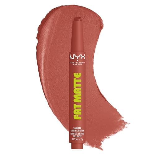 Image of NYX Professional Makeup Fat Matte Smooth Color Lipstick, Creamy Feel, Lip-Smoothing Finish, Shade: 04 Rosy Robe