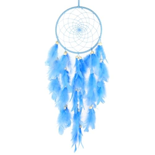 Image of Blue Dream Catchers, Nice Dream Catcher for Girls Feather Ornaments Craft Blessing Gift Chime Dreamcatcher Bedroom Wall Hanging Decorations Handmade Fairy Dreamcatcher for DIY Gift Home Wall Room