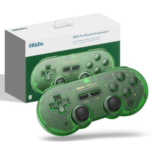 Image of LONGYI 8BitDo SN30 Pro Bluetooth Controller, Hall Effect Joysticks, Rumble Vibration and USB-C Cable, Retro Gamepad for Switch 2/Switch, Windows, Mac OS, Android, Steam Deck - Green