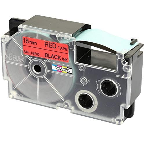 Image of Compatible Ribbon Label Tape XR-18RD XR-18RBlack on Red 18mm x 8m Replacement for Casio KL-60 100 100E 120 200 200E 300 750 780 820 2000 7000 7200 7400 8100 8200 P1000 C500 CW-L300 Label